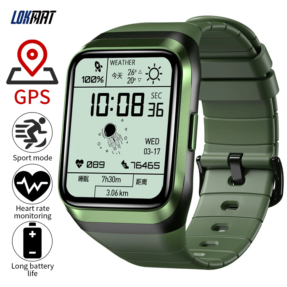 Lokmat Zeus 2 Gps Men Smart Watch Bracelet Fitness Tracker Sports  Smartwatch Square Military Bluetooth Watch For Android Ios - Smart Watches  - AliExpress