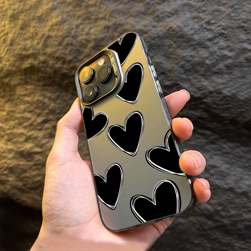 Luxury Love Heart Matte Shockproof Phone Case - Stylish Back Cover