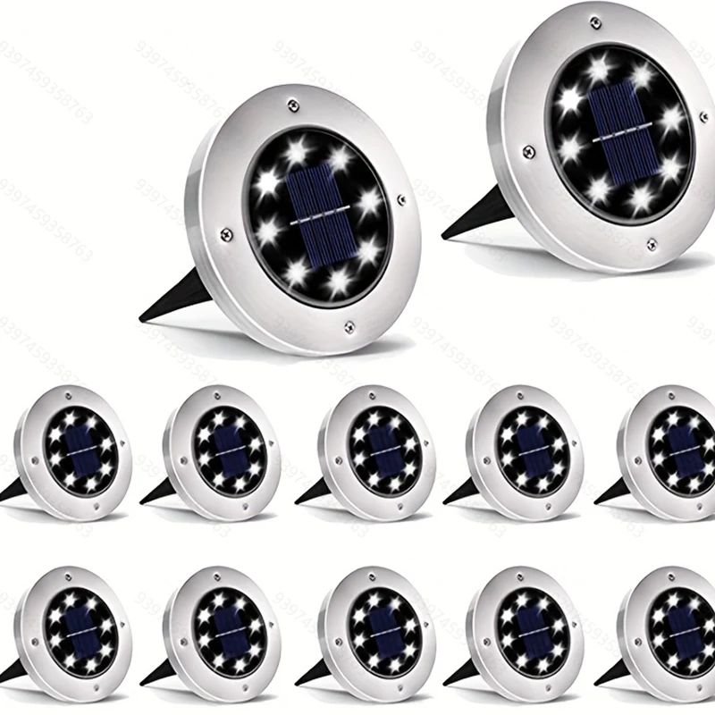 Solar LED Floor Lamp 8LED Outdoor Lawn Light Waterproof Underground Lamps for Lawn Decoration Garden Terrace Courtyard