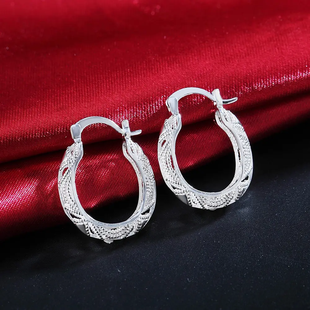 

925 Sterling Silver vintage beautiful earrings for women Luxury Fashion Party Wedding Accessories Jewelry Christmas Gifts