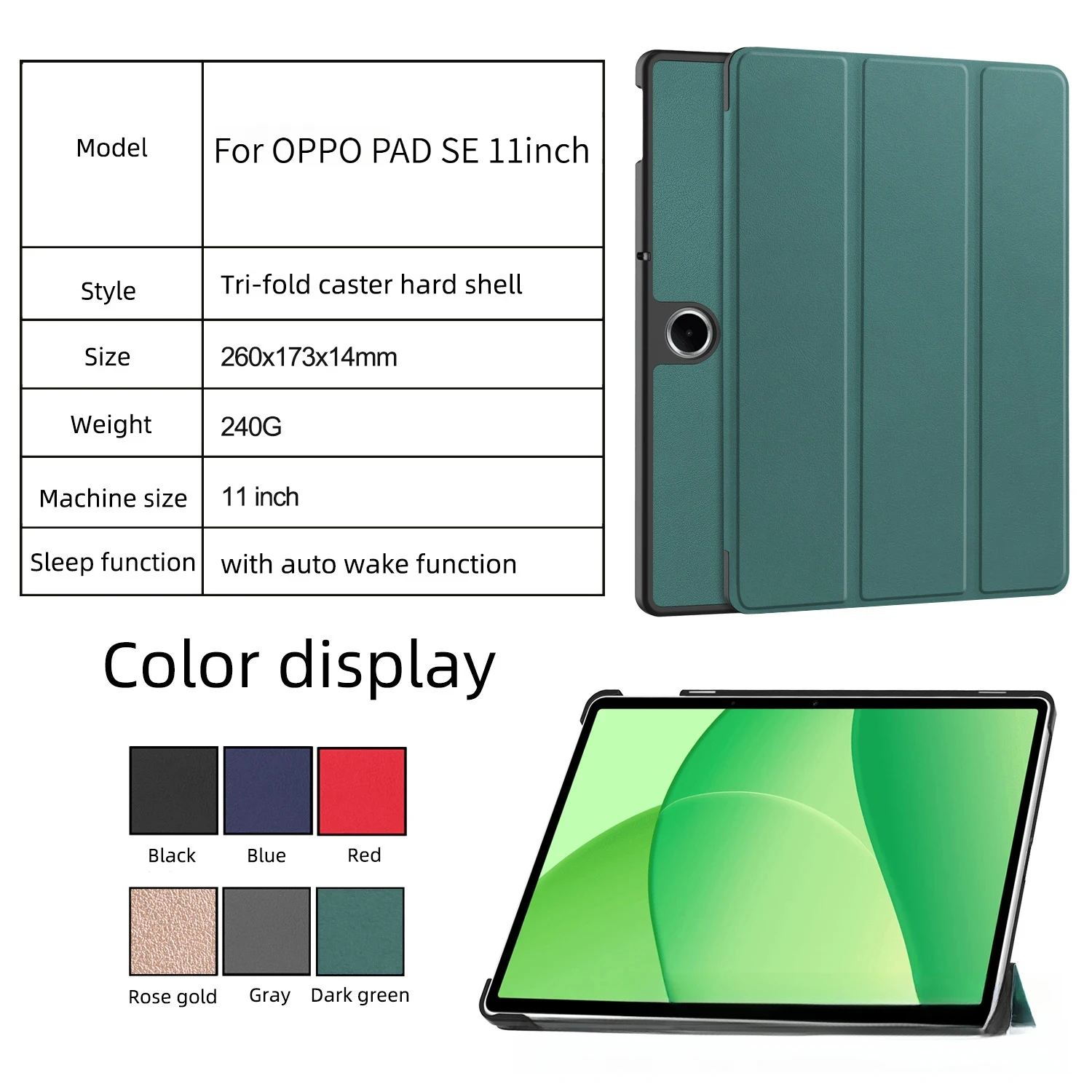 Für OPPO Pad SE Tablet-Hülle SE 11 Zoll Dreifach Faltbar mit Ständer Sturzsichere Schutzhülle – Detail 1
