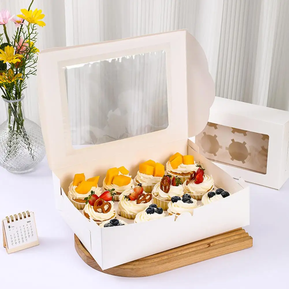 6 Pcs Cupcake Boxes Cupcake Containers With Window Cookie Boxes Treat Holiday Wedding Birthday Party Supplies