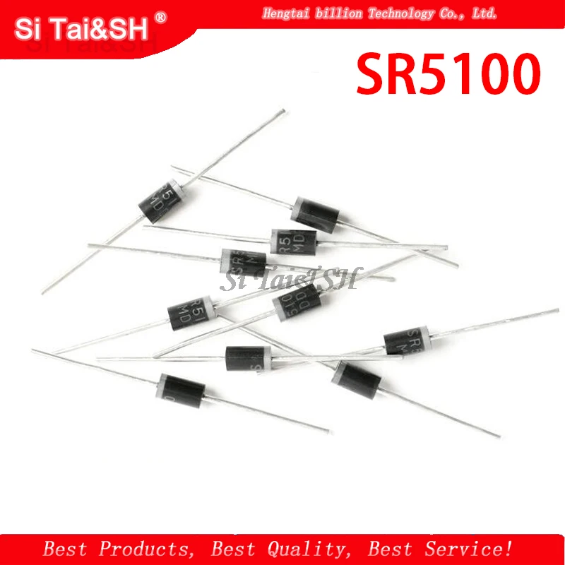 쇼트키 다이오드 SR5100, 5A, 100V, DO -27, SB5100, 20 개