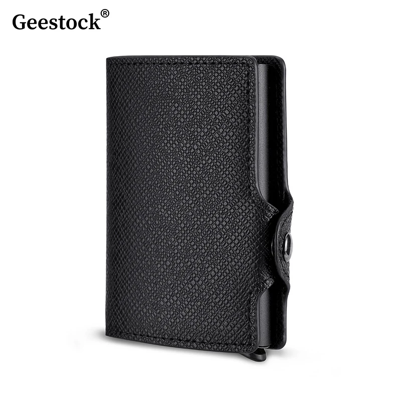 

Geestock New Pop Up Wallet Foldable Rfid Anti-Magnetic Card Holder Man Card Wallet Metal Credit Card Box Slim Man Wallet Clip