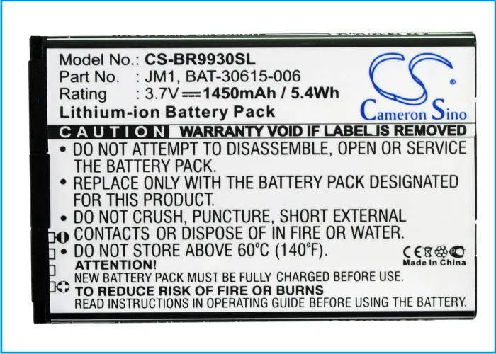 CS 1450mAh/5.4Wh battery for Blackberry Bold 9900 9930 Touch Curve 9380 Monaco Montana Monza Pluto | Электроника