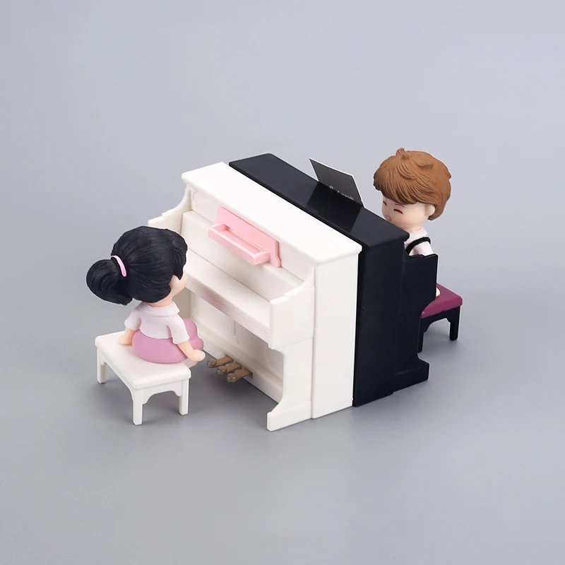 Mini Piano Toy Dollhouse Furniture Musical Instrument Model For Kids Children Gift