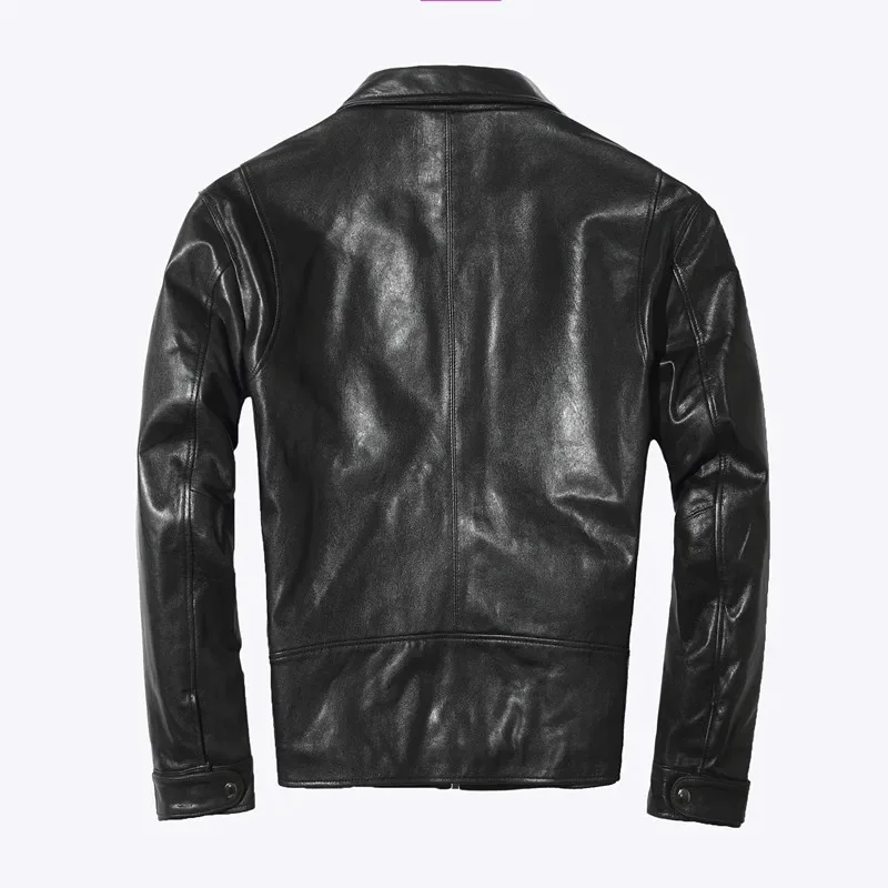 Imported Oil Wax Pure Cowhide Coat for Men Khaki Genuine Leather Jacket Men's Clothes Male Clothing Autumn New Jaqueta