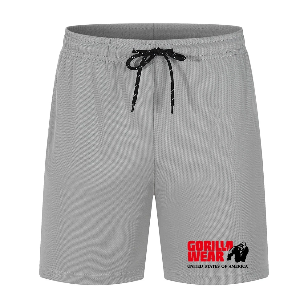 New Shorts For Men Fitness Bodybuilding Man Summer Gyms Workout Men's Mesh Quick Dry Sport Pant Gorilla Sportswear 2