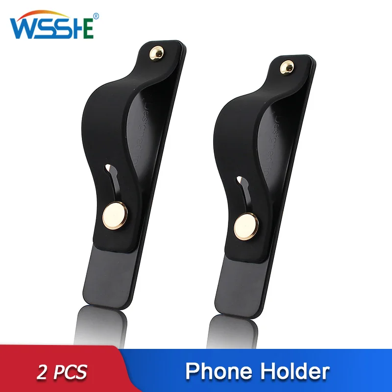 실리콘 휴대폰 홀더, 캔디 컬러 핑거 링 스탠드, 푸시 백 스틱 소켓, 범용 손목 밴드 브래킷, 아이폰, 삼성용, 2 개