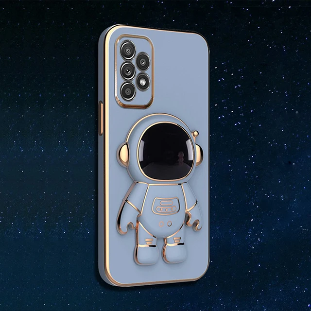 thumbnail image 1 of Astronaut Fold Bracket Plating Cover For Samsung Galaxy S23 S22 Ultra S20 S21 FE Note 20 10 Plus A12 A13 A33 A52 A54 A53 5G Case, 1 of 5