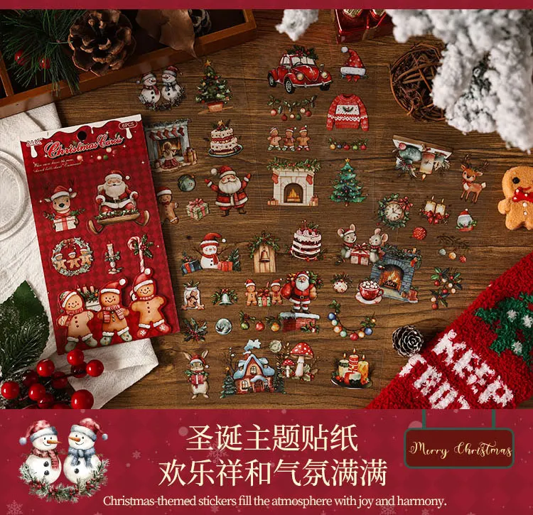 6sheets Snow Night Ode Series Kawaii Christmas Snow Night PET Sticker Creative Decoration DIY Diary Scrapbook Aesthetic Supplies