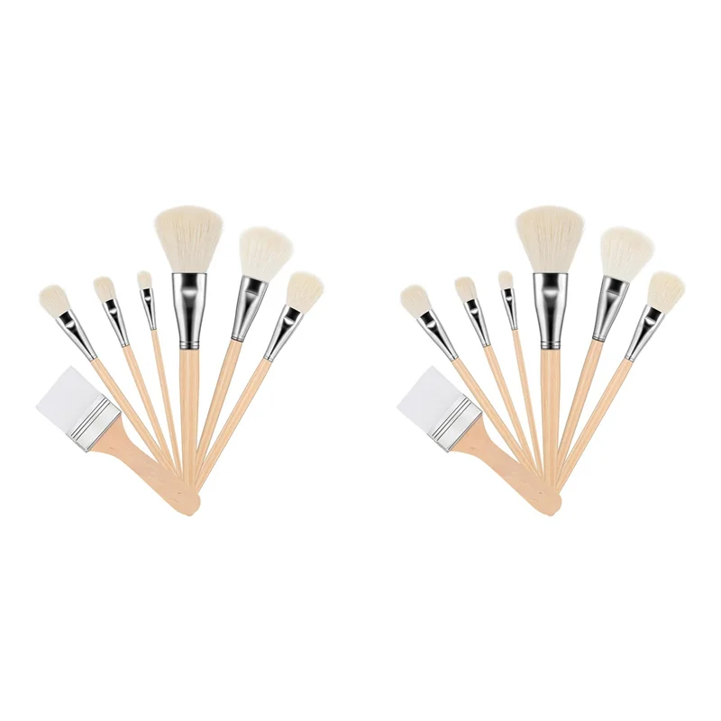 N10R-14 Pcs 아크릴 페인팅 용 걸레 브러시 금박 브러시 다목적 걸레 브러쉬 모듬 크기 페인트 브러쉬 세트 페인트 브러쉬