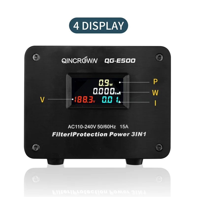 QINCROWN AC Power Strip 3000W LED Display HiFi Auido Noise Reduction Socket Amplifier Purifier Conditioner US Power Filter