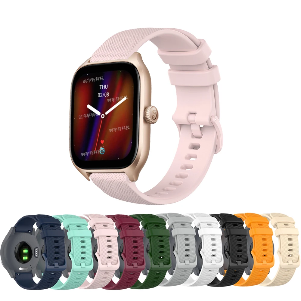 

Ремешок силиконовый для Huami Amazfit Bip S / U Pro GTS 4 3 2 2E, смарт-браслет для Amazfit GTR 4 3 2 2E, 20 22 мм