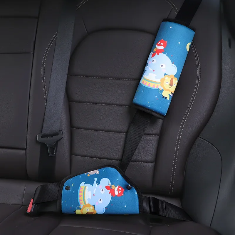 Supporto per la regolazione della cintura di sicurezza per bambini Coprispalla creativo per cartoni animati Coprispalla per cintura di sicurezza per cintura per auto per bambini che dormono - immagine 5