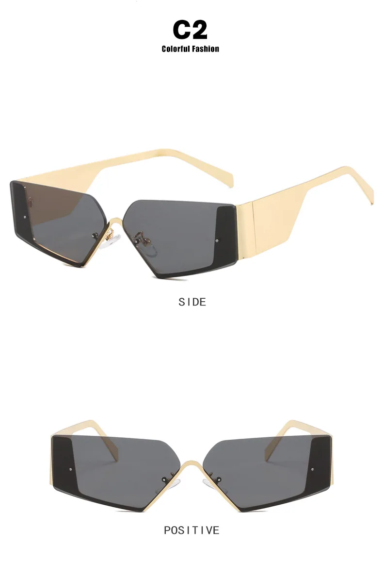 Unisex lässig Strand Sommerferien alltägliche Accessoires trend iges Design Sonnenbrille Mode tragen Gewürz Mädchen randlose Sonnenbrille – Detail 9
