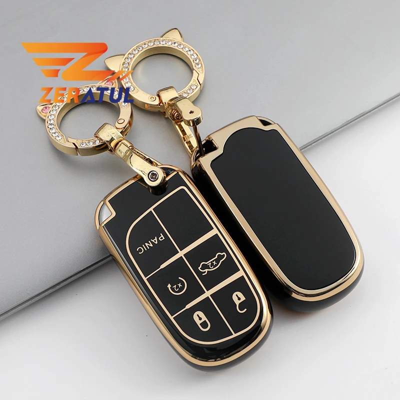 Per Jeep Wk2 Kl Bu Mp Renegade Grand Cherokee Dodge Ram Charger 200 1500 Challenger Chrysler 300C Journey Tpu Car Key Case Cover
