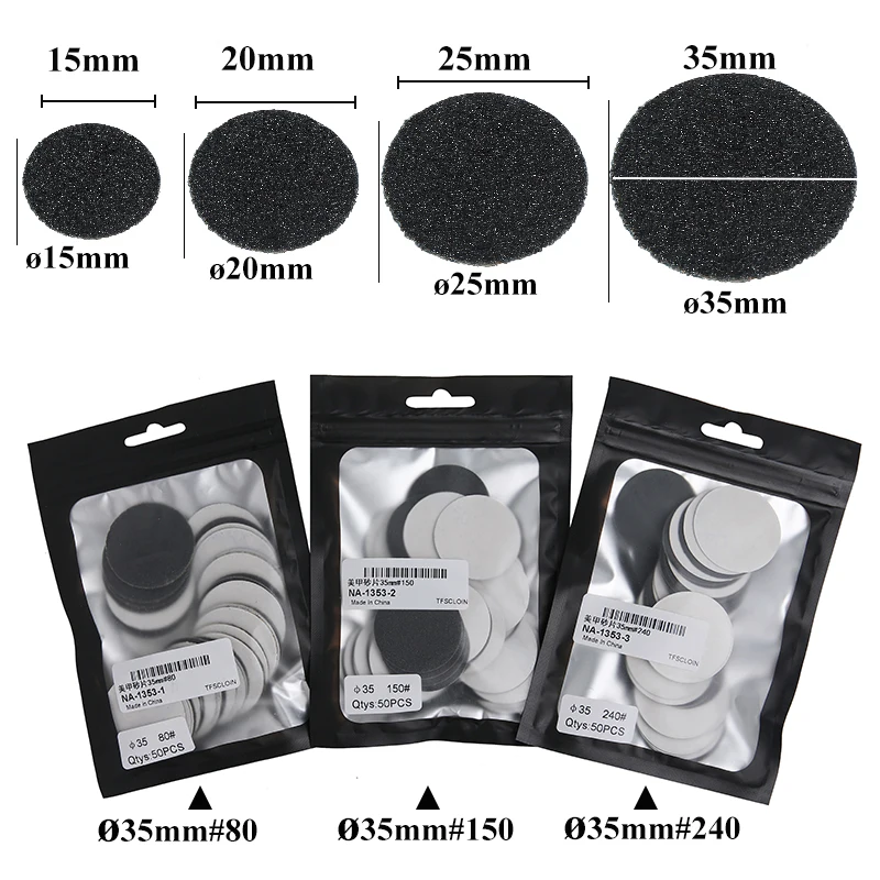 20/25/35MM Replaceable Sandpaper Disc for Foot Dead Skin Calluse Remove Foot Salon Cuticle Files Electric Rotating Pedicure Tool