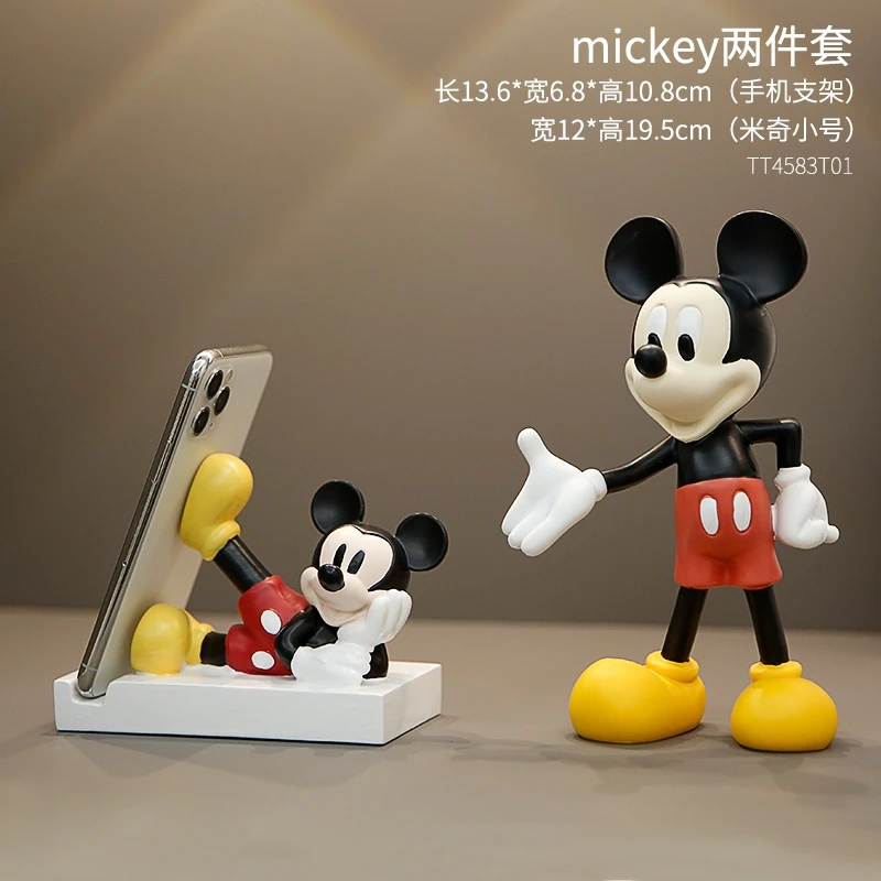 

Disney Anime Figure Mickey Mouse Minnie Sitting Mobile Phone Support Cartoon Cute Bracket Furniture Decoration Kids Toys Gifts