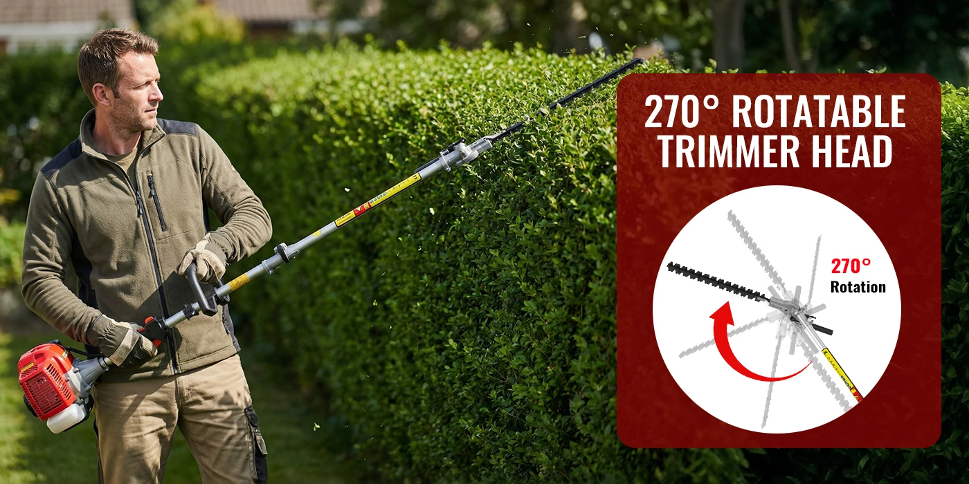 Conentool 11000RPM 52CC Benzin-Freischneider 5-in-1 Handgeführter Garten-Rasentrimmer 2-Takt Heckenschere Kettensäge Werkzeug – Detail 2