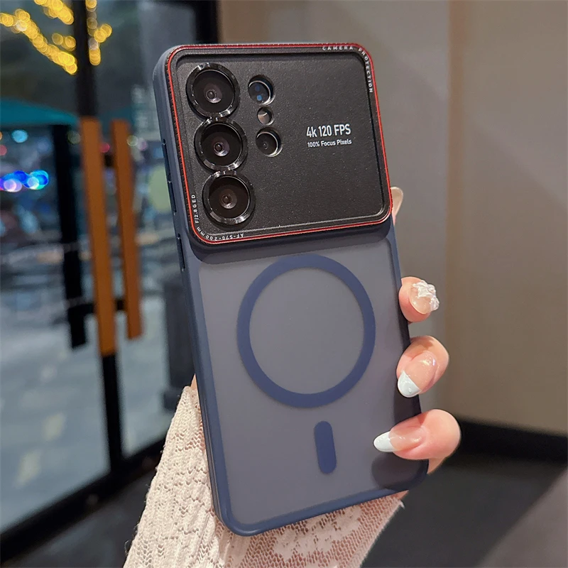 Luxury Translucent Magnetic Phone Case with Metal Camera Protection and Matte Finish