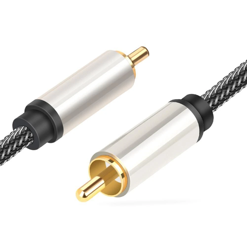Digital Audio Cable Hifi 5.1 Spdif RCA To RCA Male To Male Coaxial Cable Connector Nylon Braid