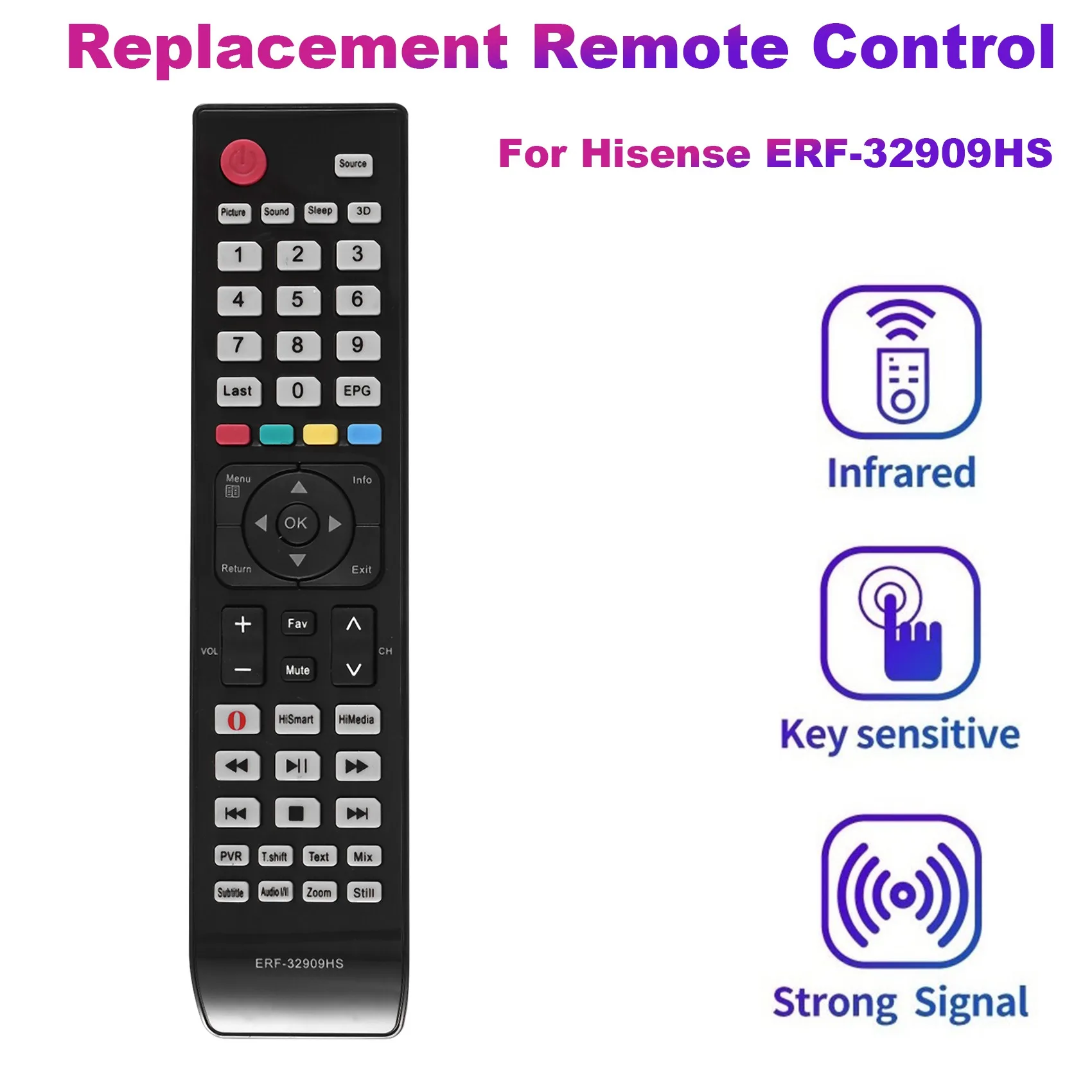 Telecomando Sostitutivo Per Telecomando Tv Hisense Erf-32909Hs