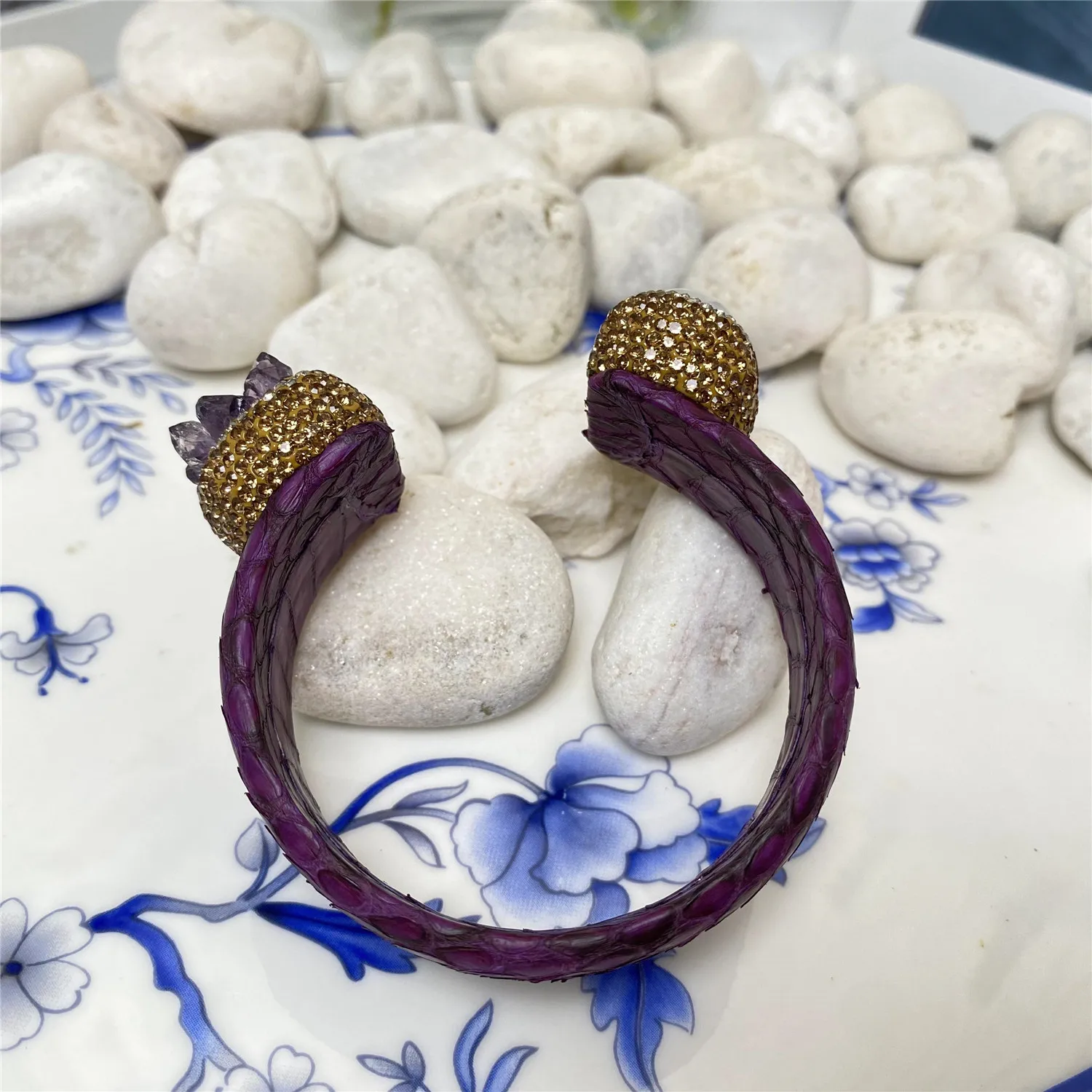 New Natural Pearl Amethyst Bracelet Women's Personality Fashion Noble Luxury Elegant Lady Rhinestone Ball Party Gift Jewelry