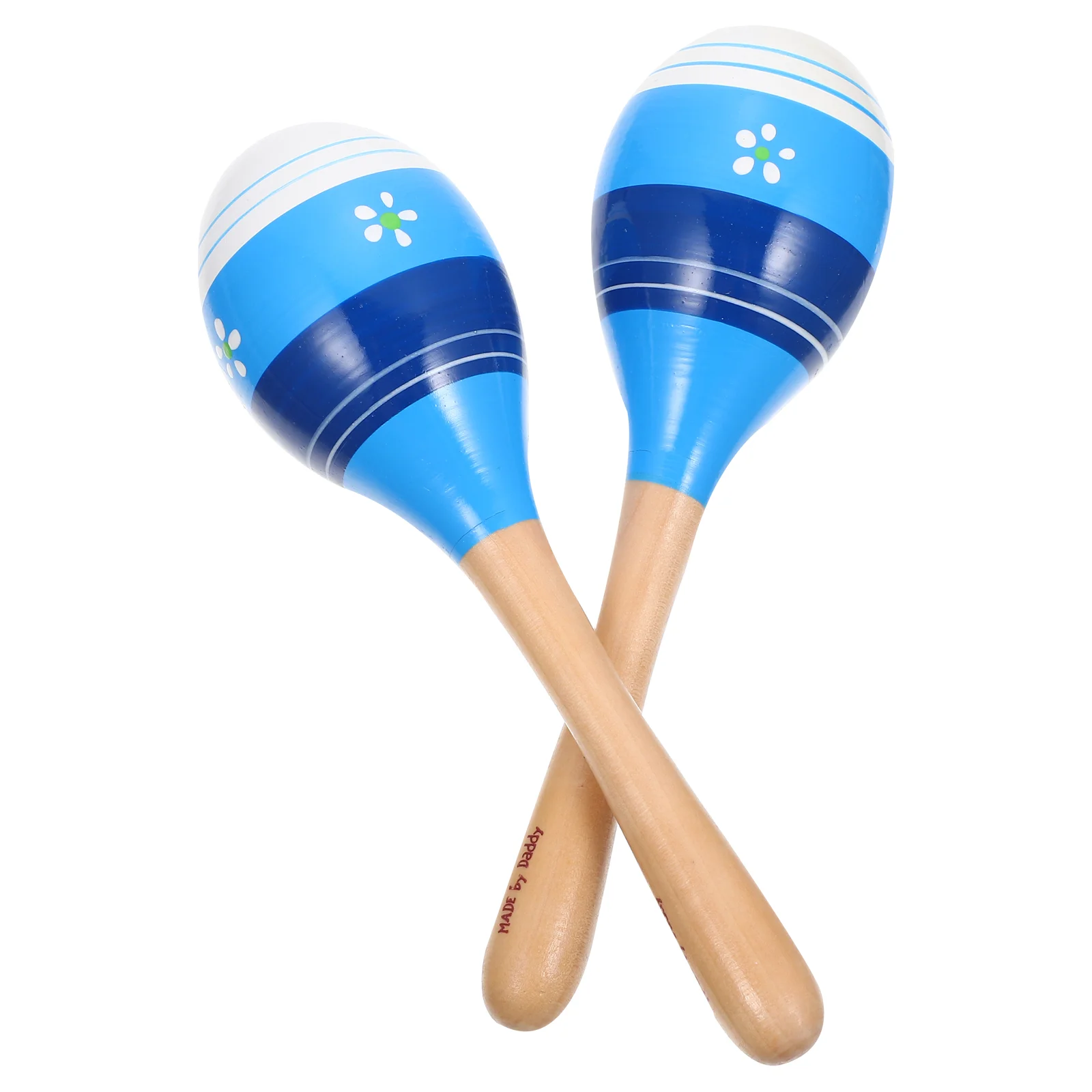 Wooden Toddlers Toys Striped Cartoon Maracas Orff Instruments Entertainment Style Musical Instruments Educational Plaything
