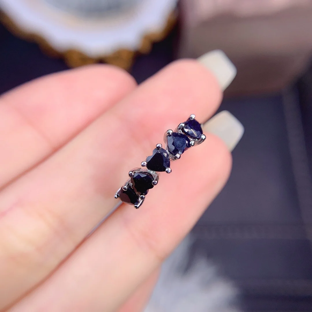 Vintage Sapphire and Diamond Half Eternity Ring,marquise Sapphire and  Diamond Vintage Dress Ring,9ct Gold Sapphire and Diamond Stacking Ring -  Etsy