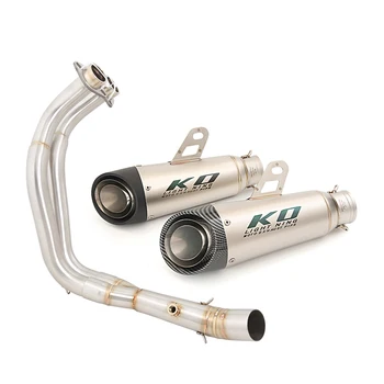 Exhaust System For Yamaha MT07 22-23 YZF R7 21-23 Motorcycle Muffler Header Pipe Without DB Killer Stainless Steel 51MM Escape