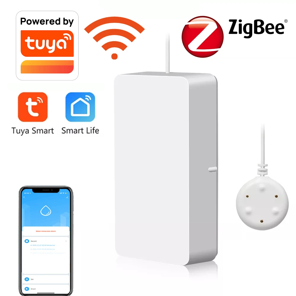 

Смарт-датчик утечки воды Tuya с Wi-Fi и сигнализацией