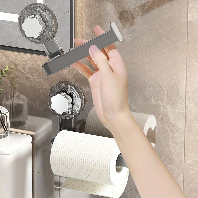 Wall-Mounted Toilet Paper Holder Suction Cup Self-Adhesive No-Drill Installation Multipurpose Tissue Roll toilet paper holder toilet paper rack toilet roll holder
