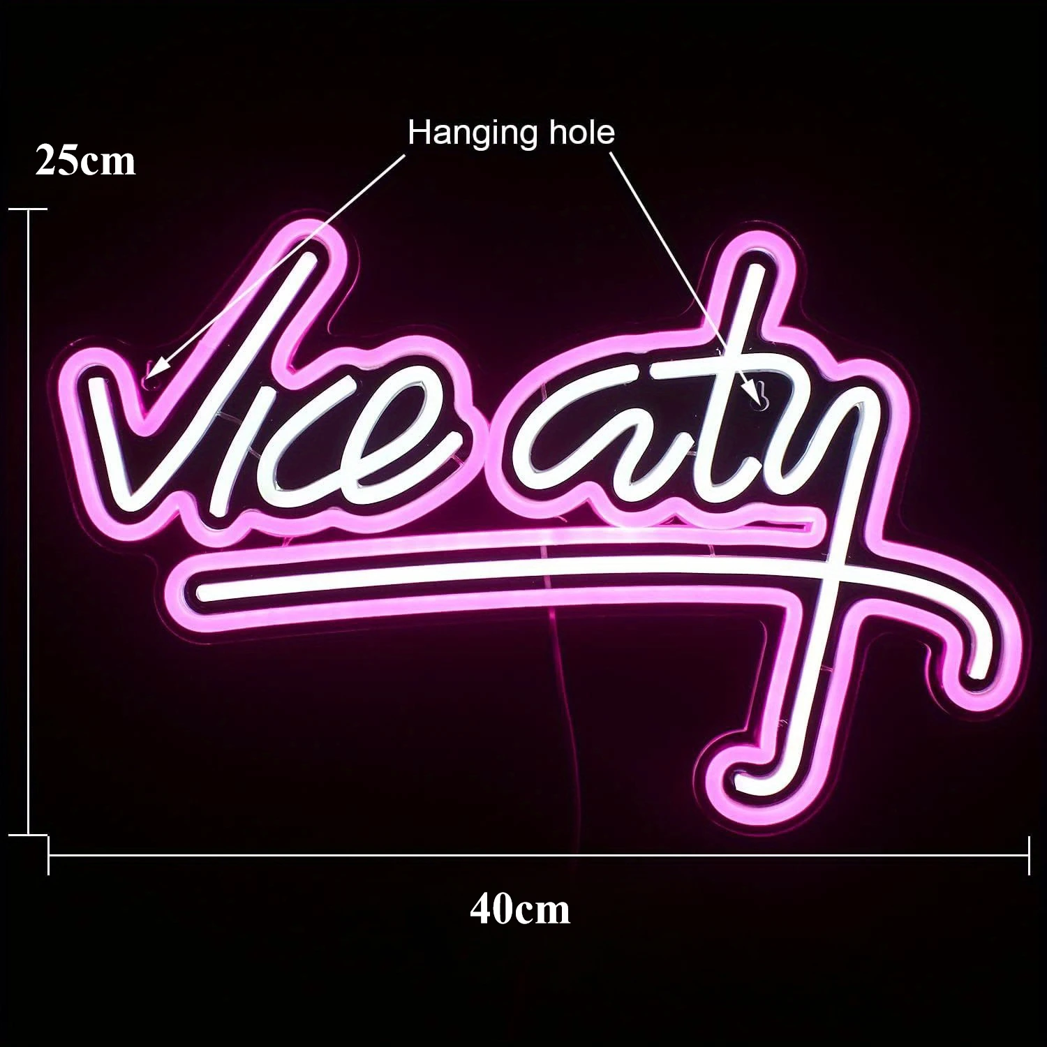 Vice City Neon Sign in a premium game room setup