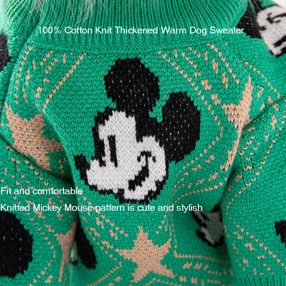 Disney Pullover Dog Sweater Mickey Mouse Pet Clothing Cotton Thickened Warm Winter Dog Coat 1