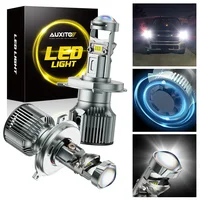 AUXITO 2Pcs 9003 H4 LED Canbus With Projector Lens and Fan Headlight for Cars High Beam Low Beam Headlamp 12V 30000LM Y19 Series