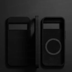 Luxury Liquid Silicone Magnetic Phone Case - Wireless Charging Bumper Cover for Pixel 8 (Black)