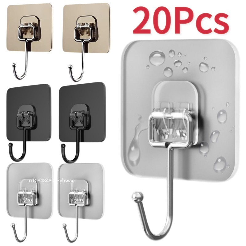 Self Adhesive Hooks Rotating Waterproof Seamless Strong Sticker Holder Wall Door Storage Hanging Hook Kitchen Bathroom Organizer