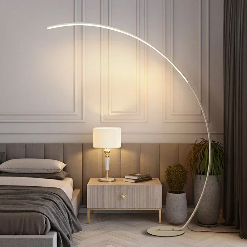 Modern Minimalist Nordic Fishing Living Room Floor Lamp Designer Art Model Room Creative Ins Vertical Bedside Standing Light LED