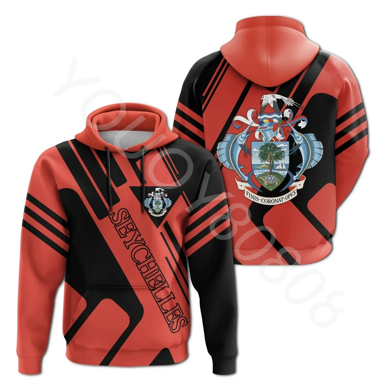 

Mens Apparel Casual 3D Print Vintage Harajuku Sportswear Seychelles Hoodie - Rocky Style Track Jacket
