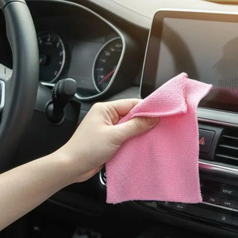 Car Microfiber Cleaning Towel Easy Tear Rags Scratch-Free High Absorbent for Dashboard Seat Interior Auto DIY Detailing Cloth