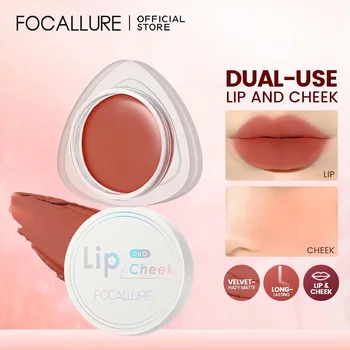 FOCALLURE 12 색 벨벳 무광 립 머드 캔 방수 립 및 볼 이목적 사용 립밤 보습 립스틱 립 틴트 화장품