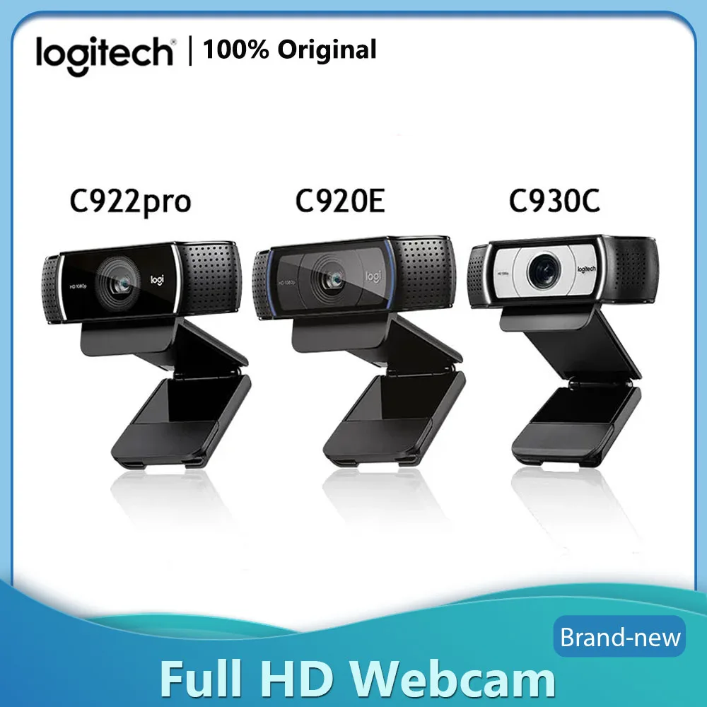 Webcam Logitech C922 Pro Stream New Original C920E C930C 1080P Camera for HD Video Calling Streaming Recording 720P at 60Fps