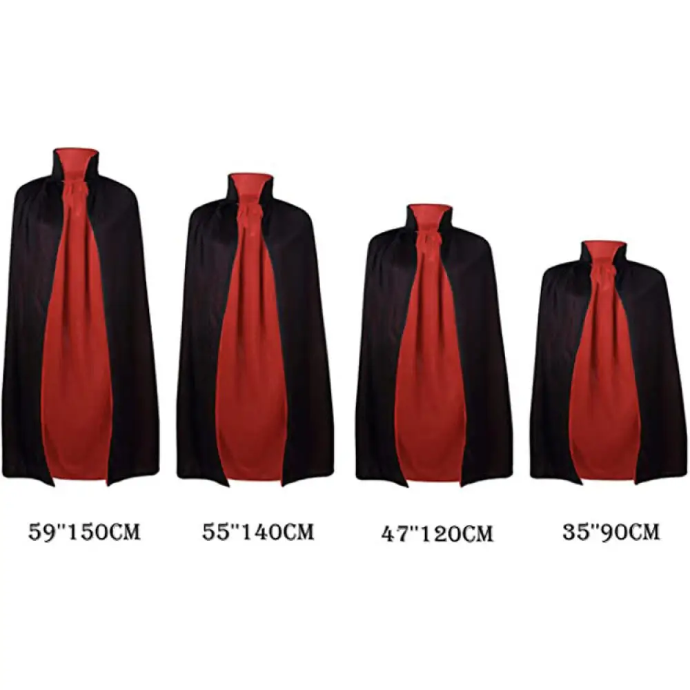 Mantello Con Cappuccio In Cotone Medievale - Lungo 140 Cm, Unisex, Per Halloween, Cosplay, Vampiro, Nero/rosso/marrone