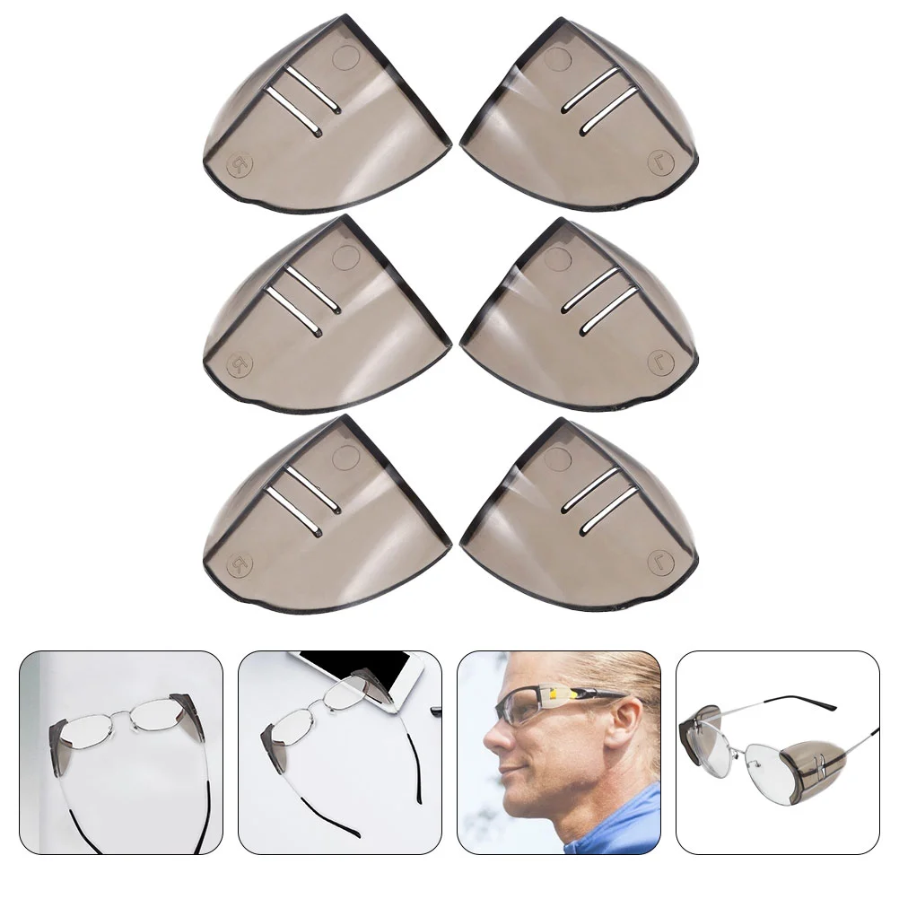 

3 Pairs of Eye Glasses Side Shields Eyeglasses Side Shield for Protection Outdoor Supply