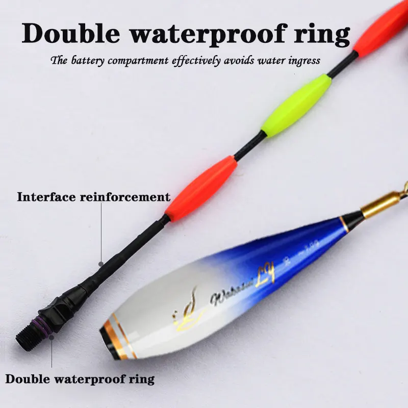 2024New 2Piece LED Night Fishing Float Rock Fishing Short 3 Corner Tail 5.2MM Eye-Catching Highly Sensitive Outdoor Fishing Gear