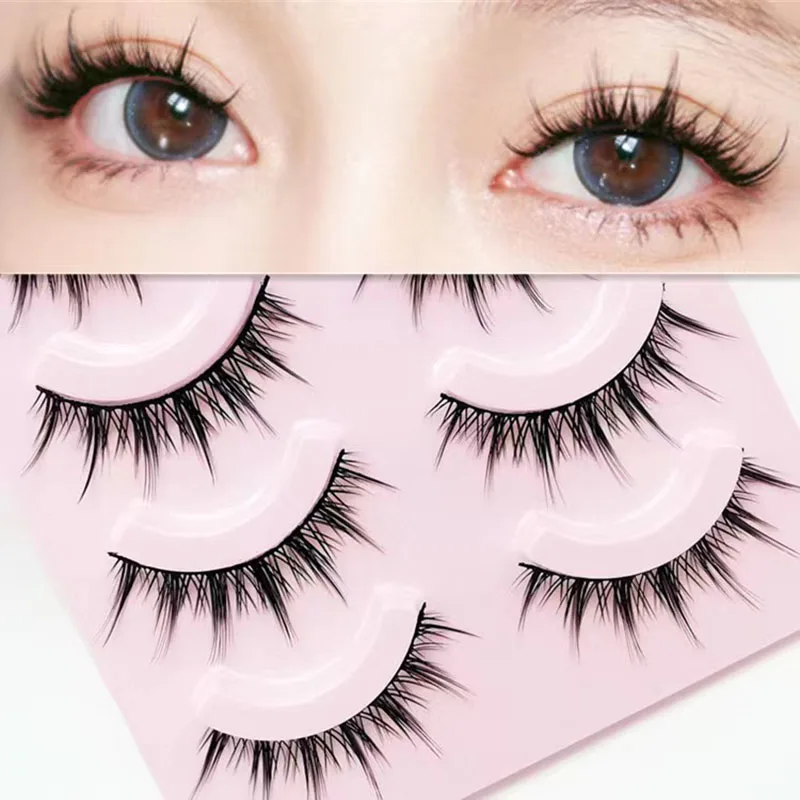 New 5 Pairs Manga Lashe Soft Natural Eyelashes Thick False Eyelashes Demon Eyelashes Daily Dating Makeup Eyelashes Lashes Wispy