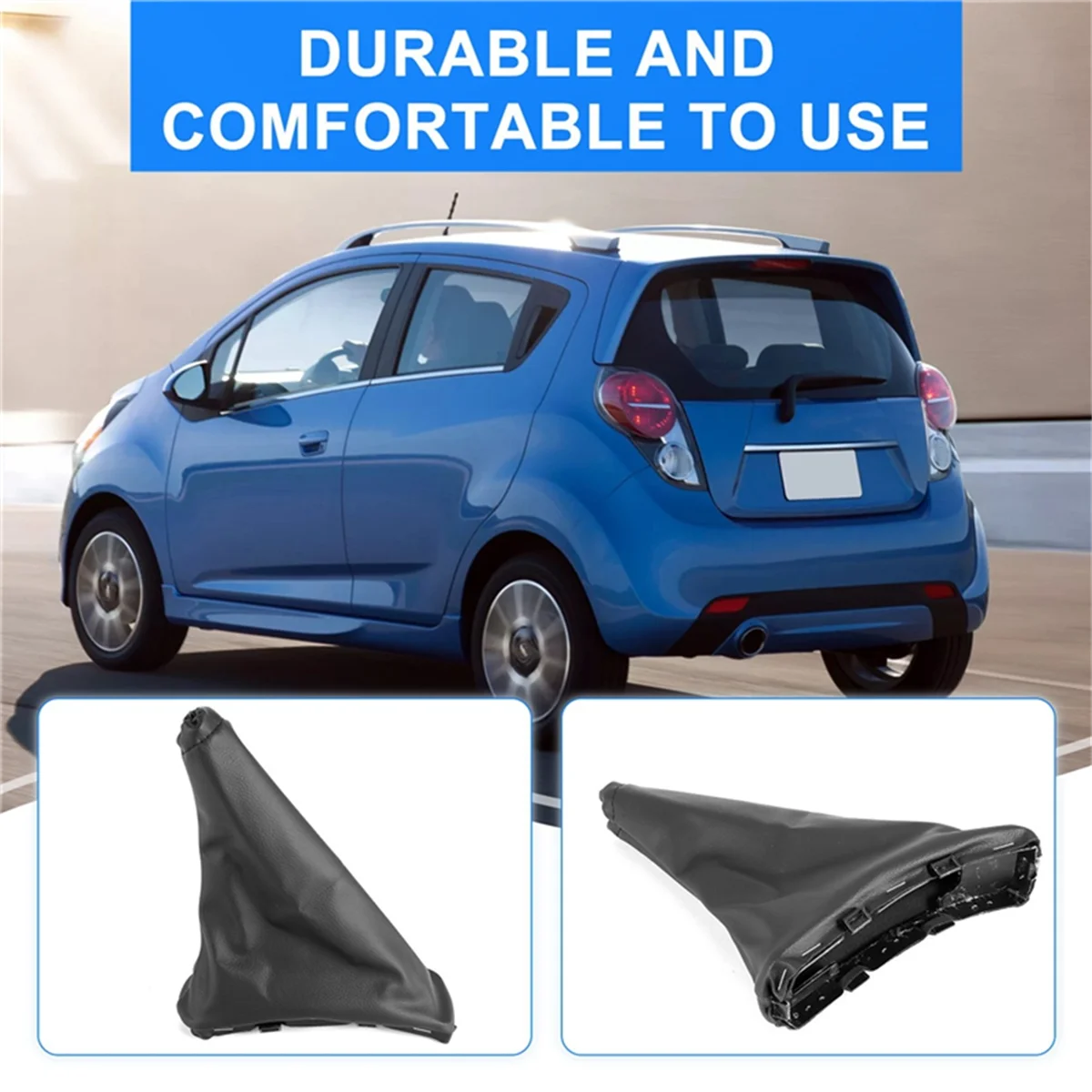 Chevrolet Spark 2011-2016 jasmine 용 2PCS 핸드 브레이크 게이터 커버 핸드 브레이크 부츠 블랙 PU 가죽