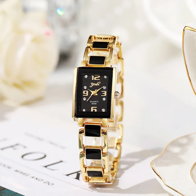 Elegant Women's Quartz Watch - Stylish Square Dial, Alloy Band, Black Strap, Non-Rechargeable Button Battery, Perfect for Casual - 4