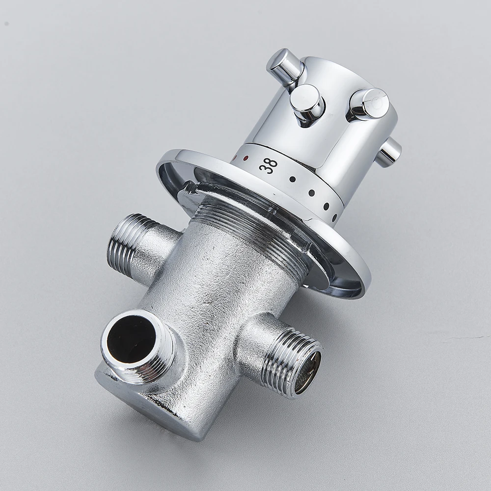Faucet Valve Faucet Cartridge Thermostatic Mixing Valve Ceramic Discs Kit Standard Thermostatic 1/2 Ceramic Cartridge Tap Control Mixing Water Temperature control Valve Bathroom Accessories